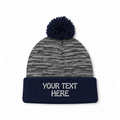 August Caps 8458 Pom Pom Beanie - Heather Navy