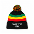 August Caps 8458 Pom Pom Beanie - Rasta