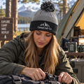 August Caps 8458 Pom Pom Beanie - Gray/Black