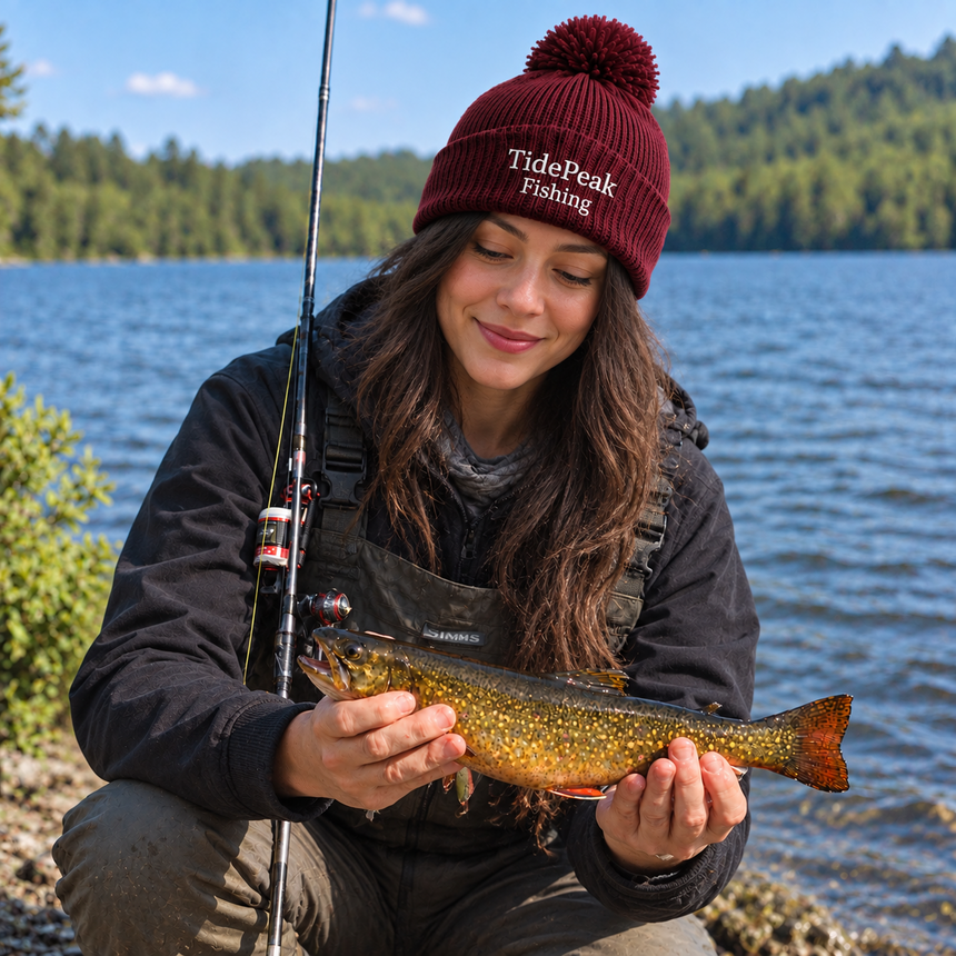 August Caps 8458 Pom Pom Beanie - Red