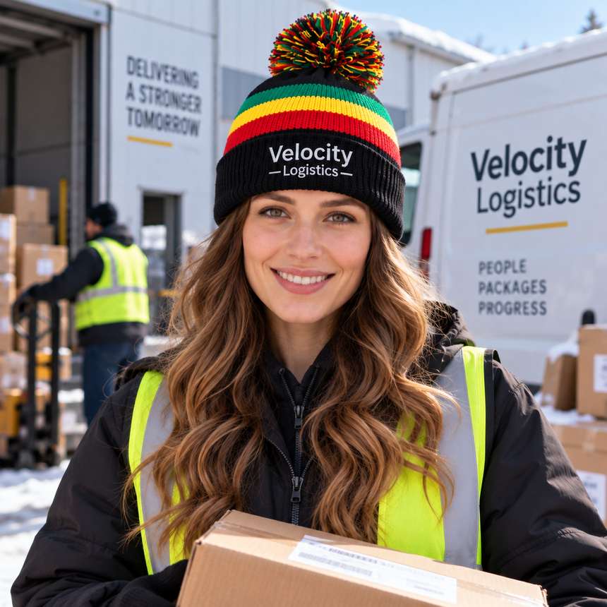 August Caps 8458 Pom Pom Beanie - Rasta