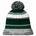 Sport-Tek STC21 Pom Pom Team Beanie - Forest Green/ Black/ White