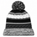 Sport-Tek STC21 Pom Pom Team Beanie - Iron Grey/ Black/ White