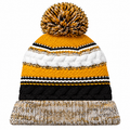 Sport-Tek STC21 Pom Pom Team Beanie - True Navy/ Gold/ White