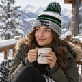 Sport-Tek STC21 Pom Pom Team Beanie - Forest Green/ Black/ White