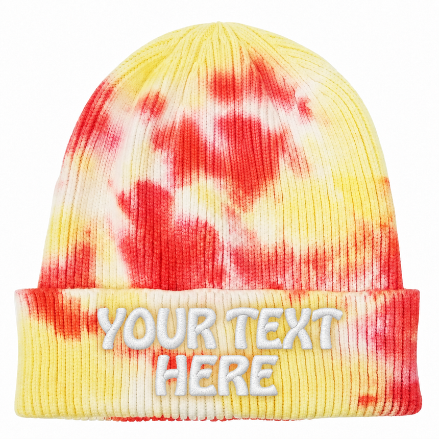 Decky 8031 Camo Knit Beanie - Tie Dye Coral