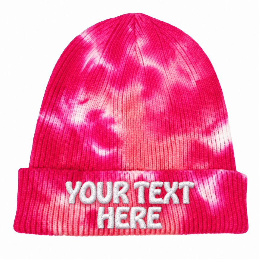 Decky 8031 Camo Knit Beanie - Tie Dye Hot Pink