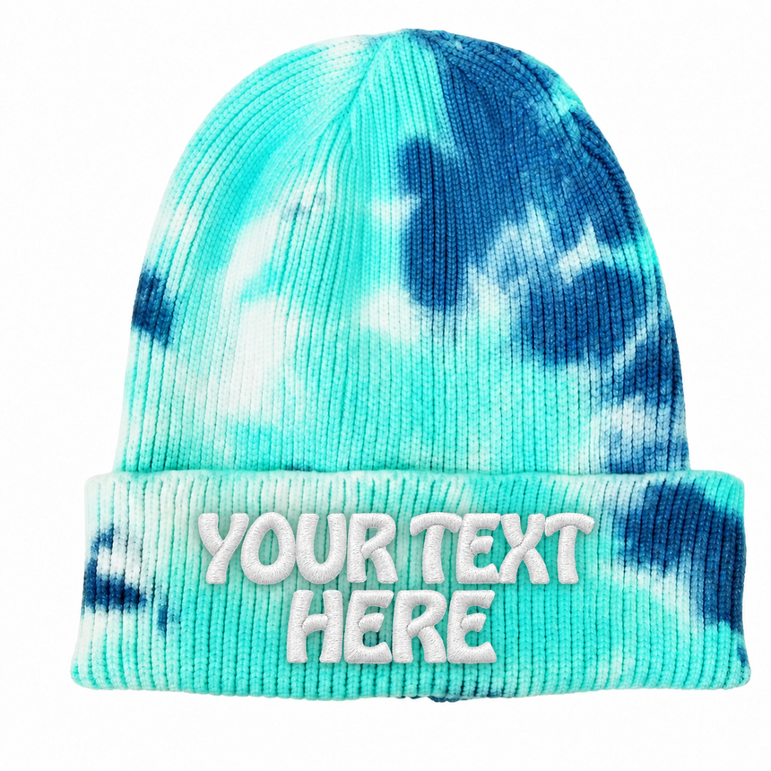Decky 8031 Camo Knit Beanie - Tie Dye Light Blue