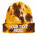 Decky 8031 Camo Knit Beanie - Tie Dye Mustard Brown