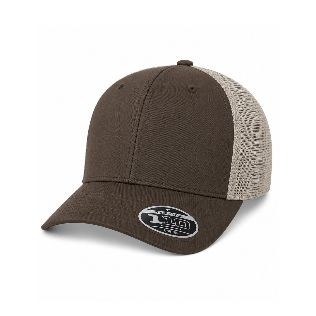 Flexfit 110M 110® Mesh-Back Cap - Brown/Khaki