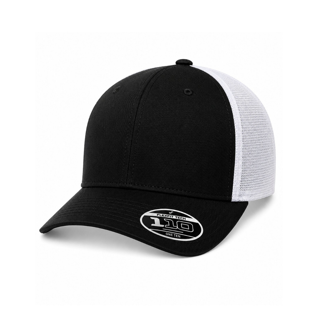 Flexfit 110M 110® Mesh-Back Cap - Black/White