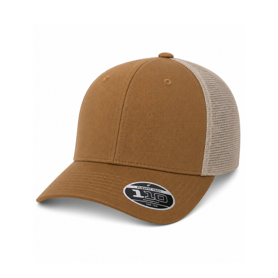 Flexfit 110M 110® Mesh-Back Cap - Caramel/Khaki