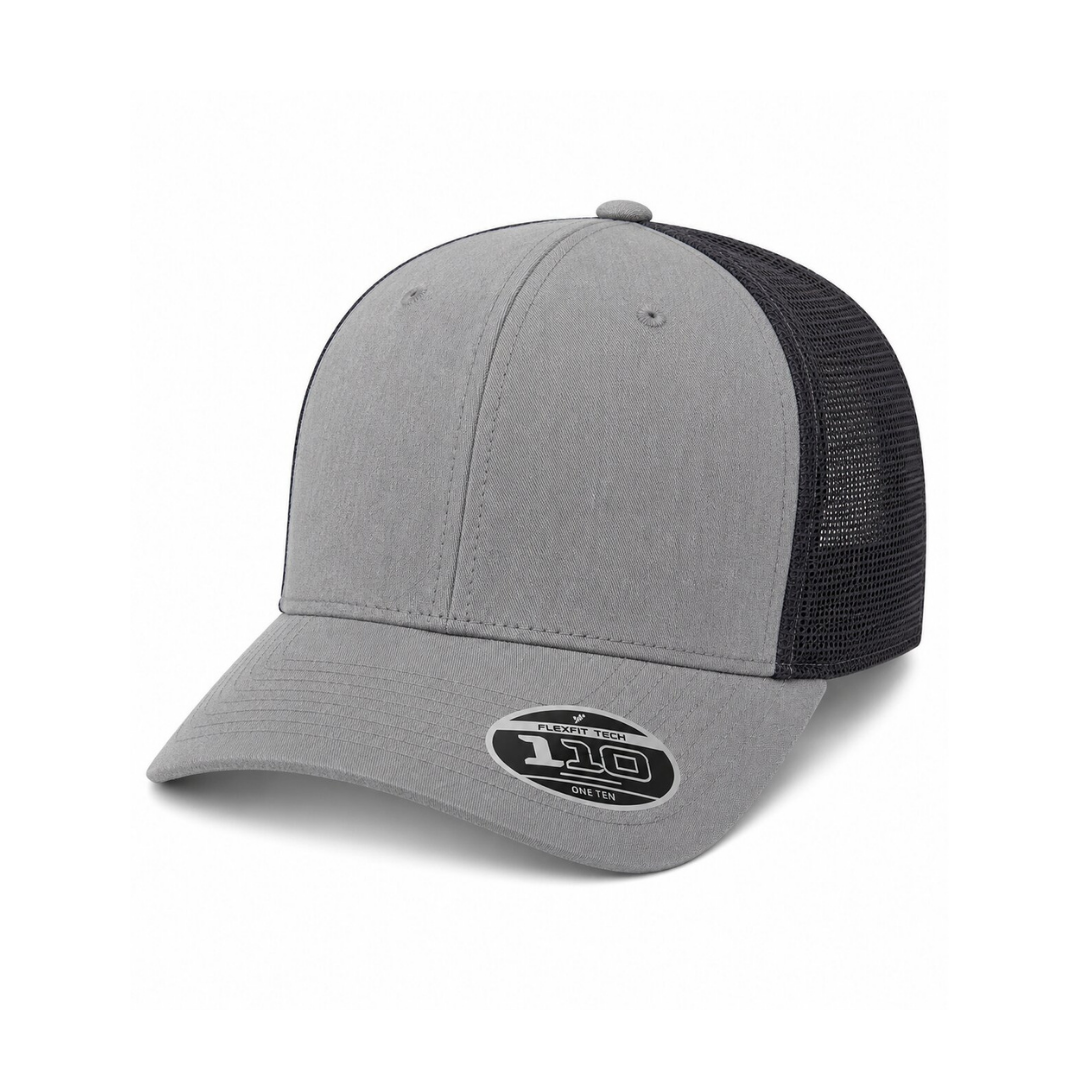 Flexfit 110M 110® Mesh-Back Cap - Heather Grey/Black