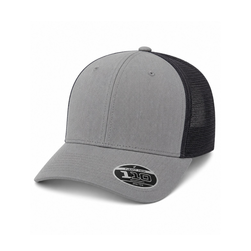 Flexfit 110M 110® Mesh-Back Cap - Heather Grey/Black