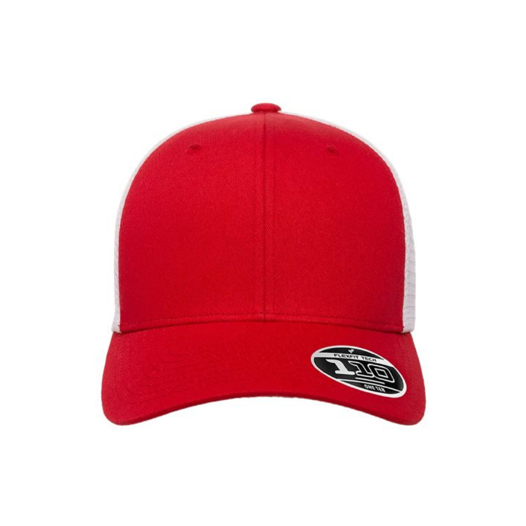 Flexfit 110M 110® Mesh-Back Cap - Red/White