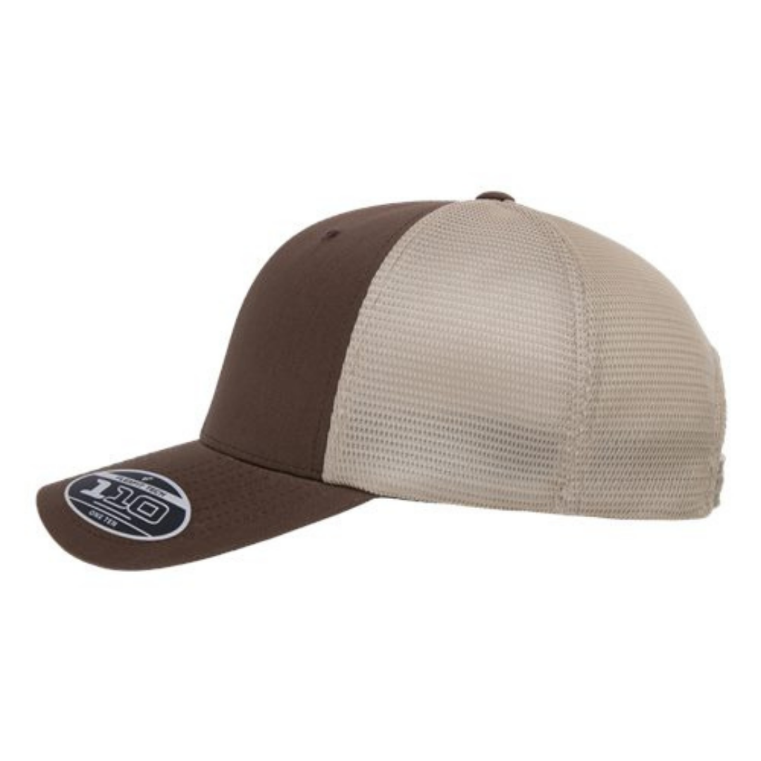 Flexfit 110M 110® Mesh-Back Cap - Brown/Khaki