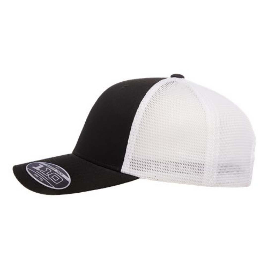 Flexfit 110M 110® Mesh-Back Cap - Black/White
