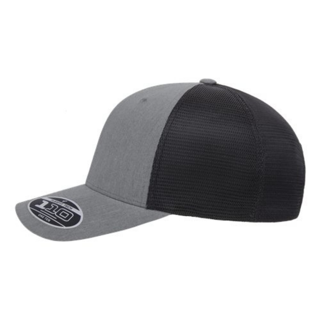 Flexfit 110M 110® Mesh-Back Cap - Heather Grey/Black