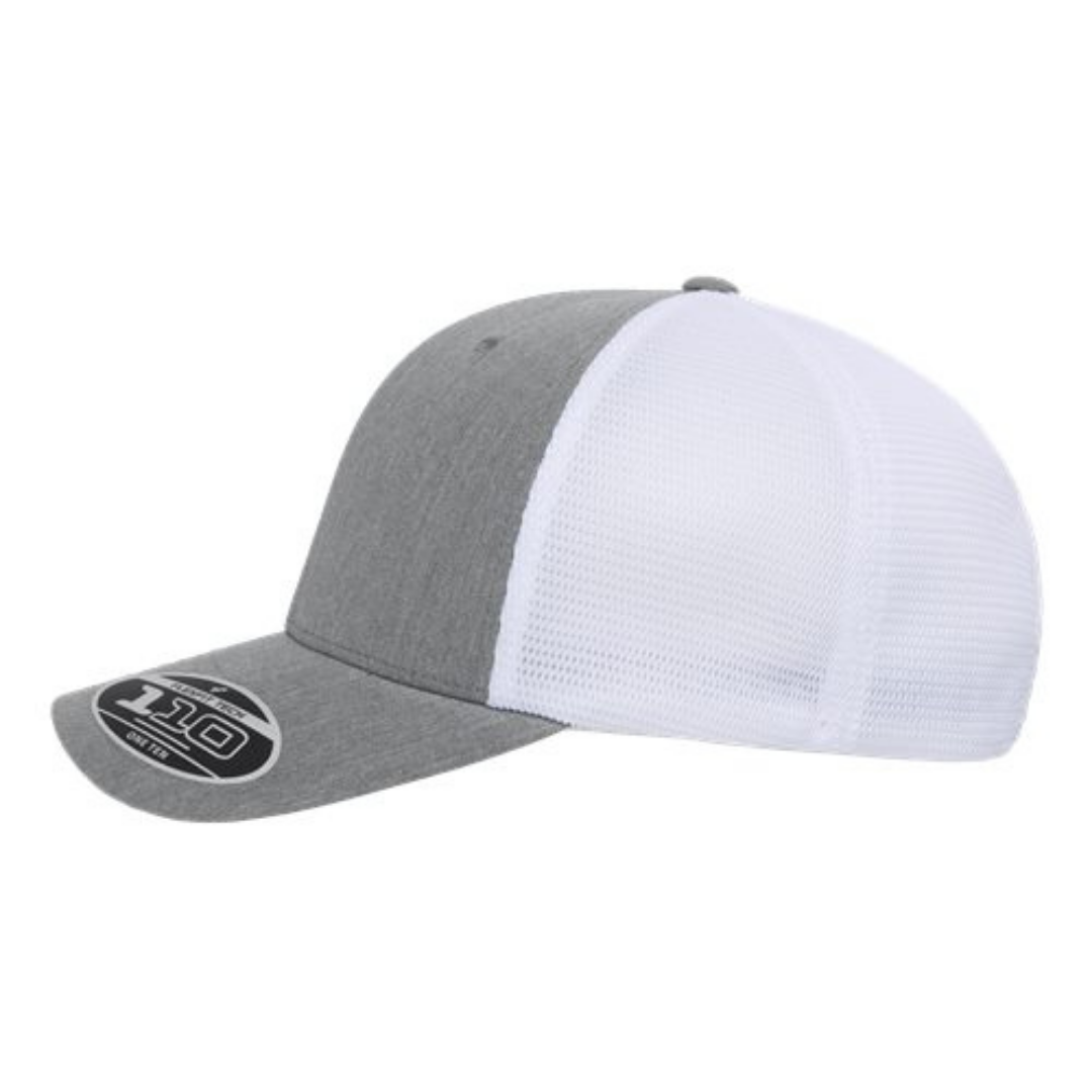 Flexfit 110M 110® Mesh-Back Cap - Heather Grey/White