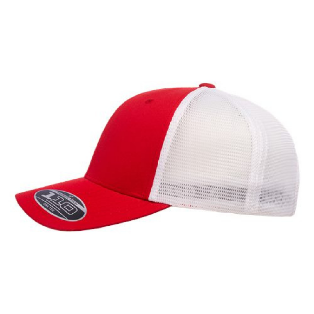 Flexfit 110M 110® Mesh-Back Cap - Red/White