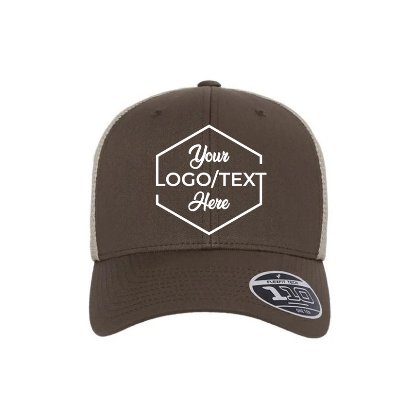 Flexfit 110M 110® Mesh-Back Cap - Brown/Khaki