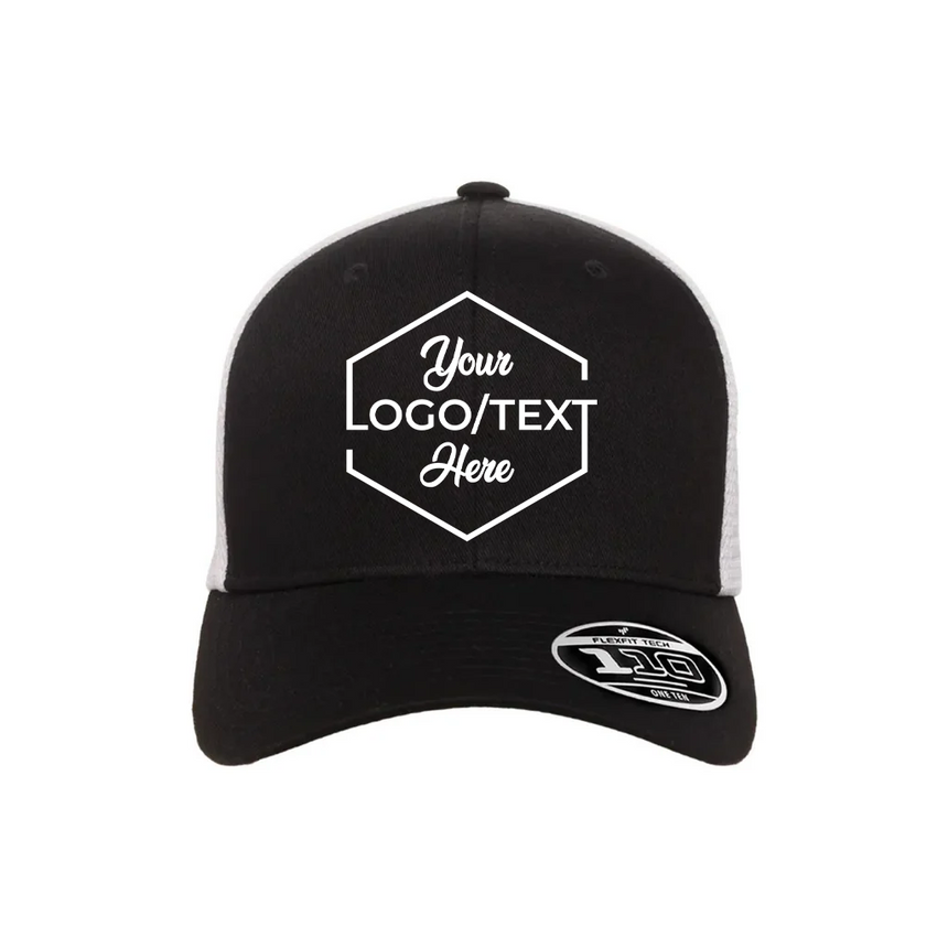 Flexfit 110M 110® Mesh-Back Cap - Black/White