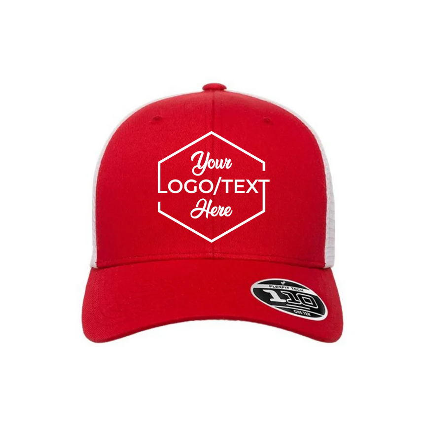 Flexfit 110M 110® Mesh-Back Cap - Red/White