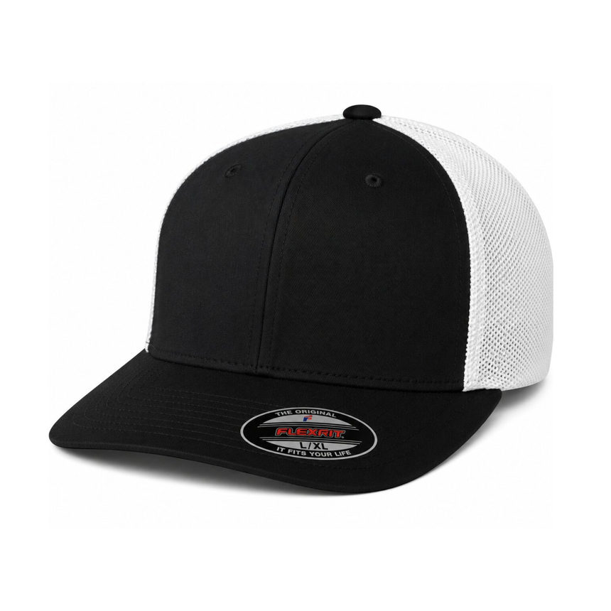 Flexfit 6511 Trucker Cap - Black/White
