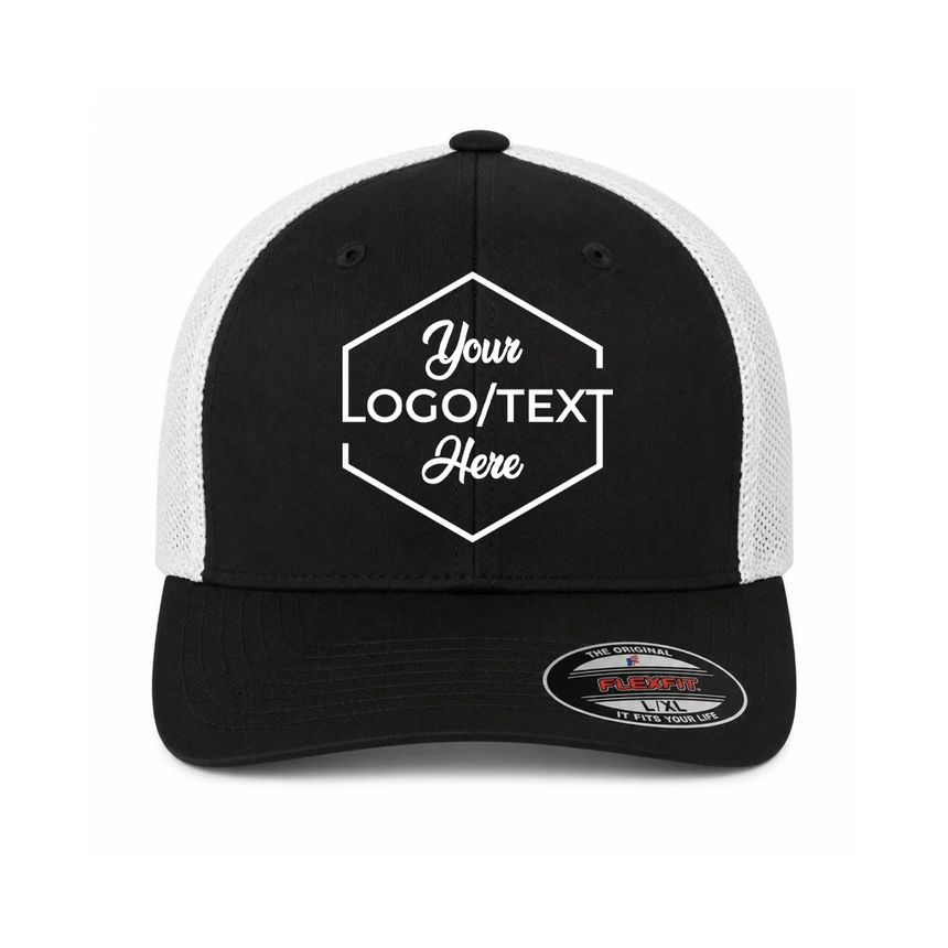 Flexfit 6511 Trucker Cap - Black/White