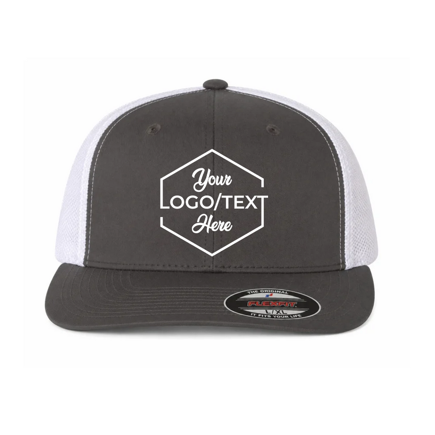 Flexfit 6511 Trucker Cap - Charcoal/White