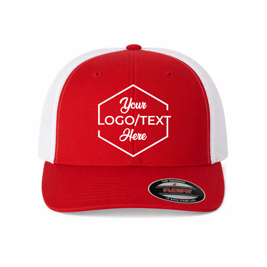 Flexfit 6511 Trucker Cap - Red/White
