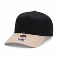 OTTO CAP® 5 Panel Mid Profile Baseball Cap - Black/Khaki