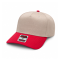 OTTO CAP® 5 Panel Mid Profile Baseball Cap - Khaki/Red