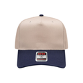 OTTO CAP® 5 Panel Mid Profile Baseball Cap - Khaki/Navy