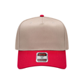 OTTO CAP® 5 Panel Mid Profile Baseball Cap - Khaki/Red