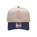 OTTO CAP® 5 Panel Mid Profile Baseball Cap - Natural/Navy