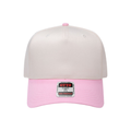 OTTO CAP® 5 Panel Mid Profile Baseball Cap - Natural/Pink