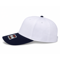 OTTO CAP® 5 Panel Mid Profile Baseball Cap - White/Navy