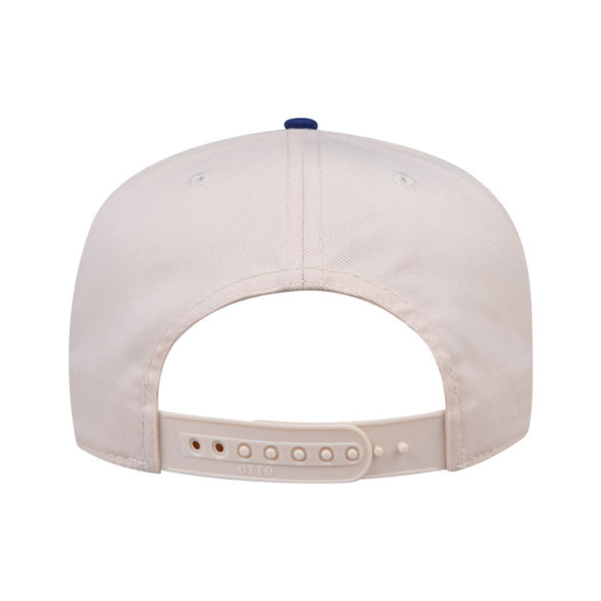 OTTO CAP® 5 Panel Mid Profile Baseball Cap - Natural/Royal
