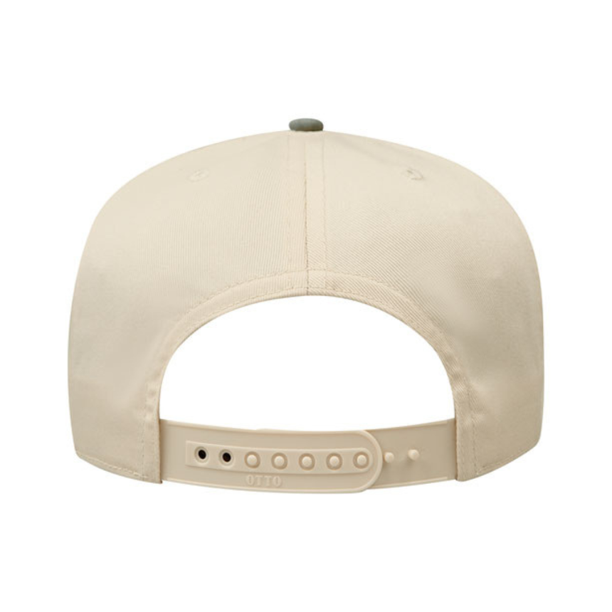 OTTO CAP® 5 Panel Mid Profile Baseball Cap - Natural/Sage Green
