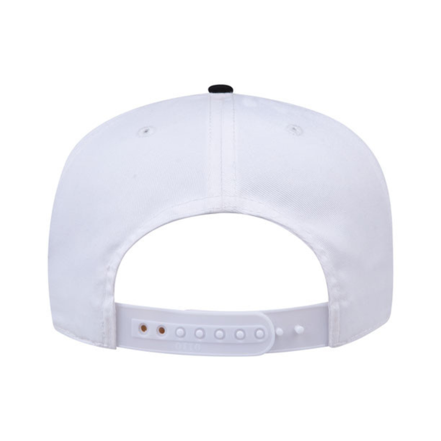 OTTO CAP® 5 Panel Mid Profile Baseball Cap - White/Navy