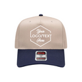 OTTO CAP® 5 Panel Mid Profile Baseball Cap - Khaki/Navy
