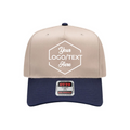 OTTO CAP® 5 Panel Mid Profile Baseball Cap - Natural/Navy