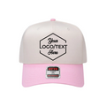 OTTO CAP® 5 Panel Mid Profile Baseball Cap - Natural/Pink