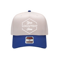 OTTO CAP® 5 Panel Mid Profile Baseball Cap - Natural/Royal Blue