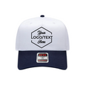 OTTO CAP® 5 Panel Mid Profile Baseball Cap - White/Navy
