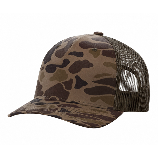 Richardson 112-PFP Trucker Snapback - Bark Duck Camo/Brown