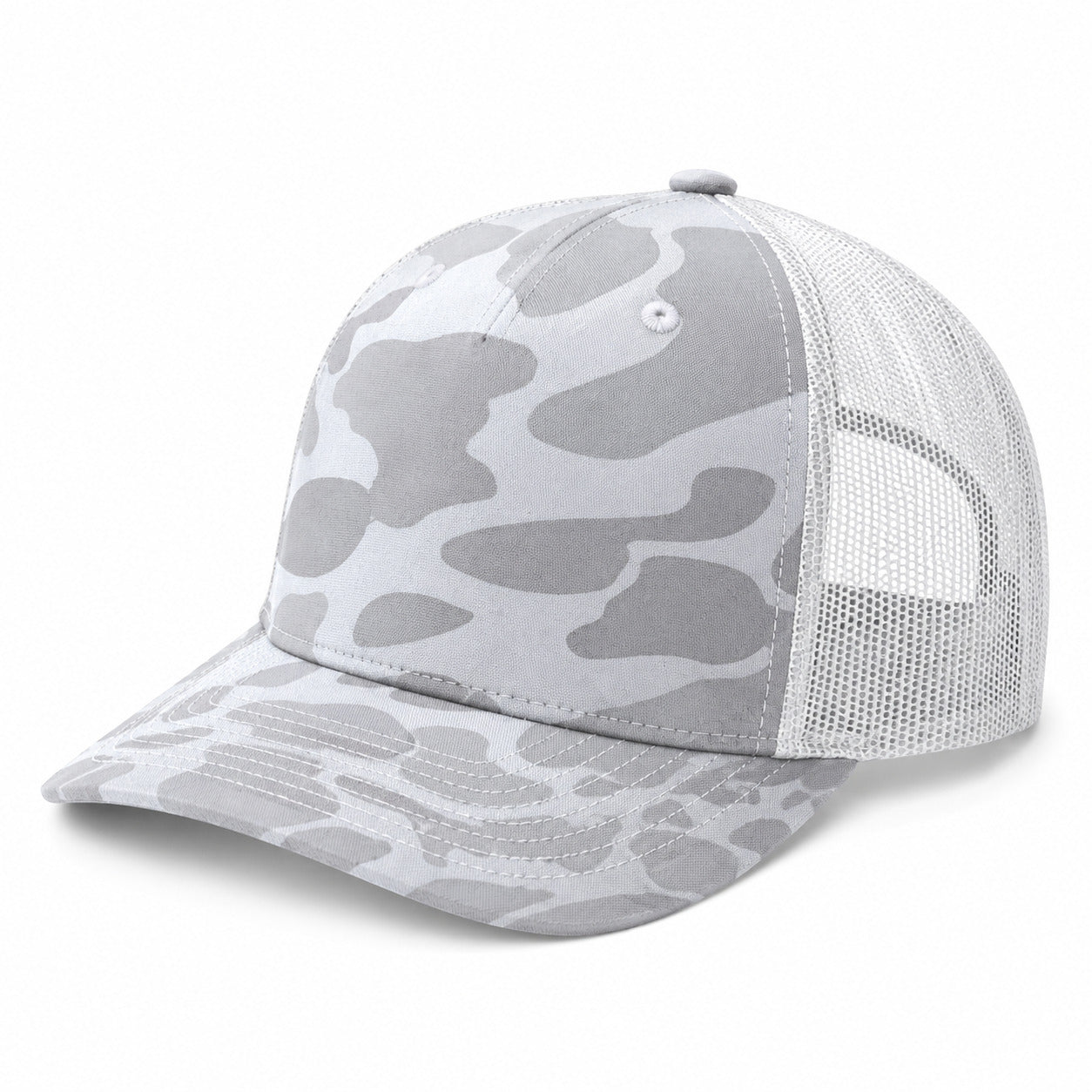 112-PFP - Trucker Snapback - Blizzard Duck Camo/White