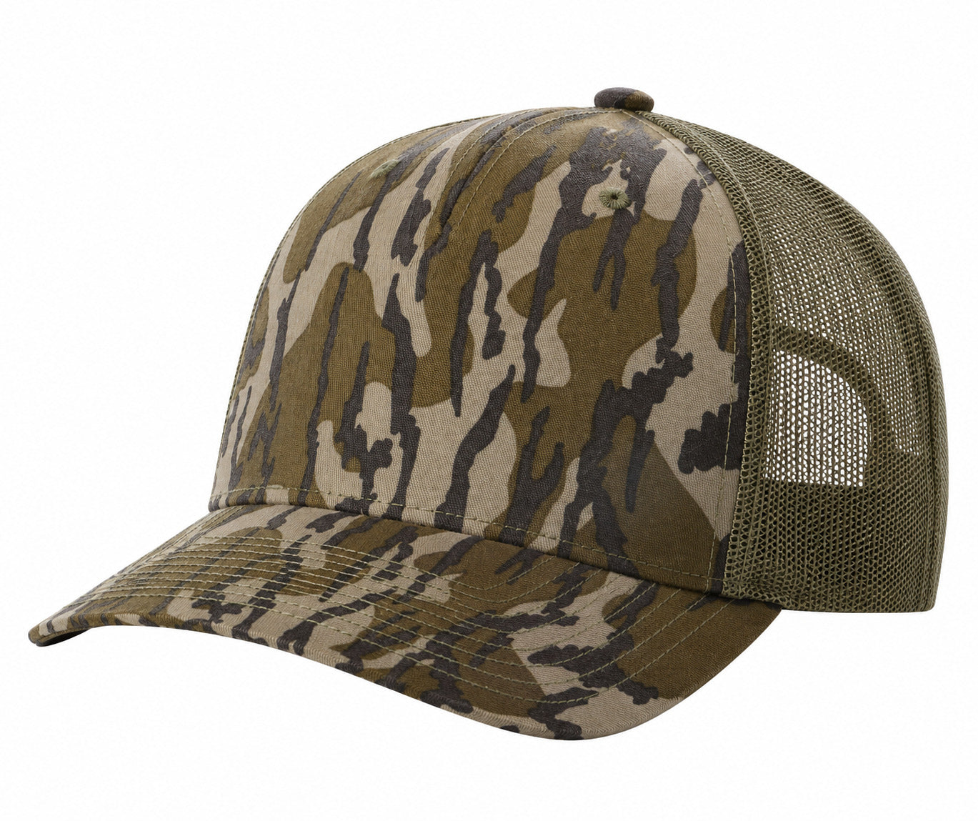 112-PFP - Trucker Snapback - Mossy Oak Bottomland/Loden