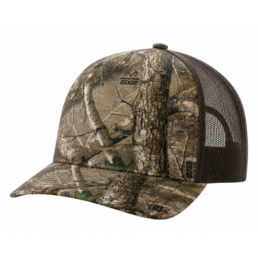Richardson 112-PFP Trucker Snapback - Realtree Edge/Brown
